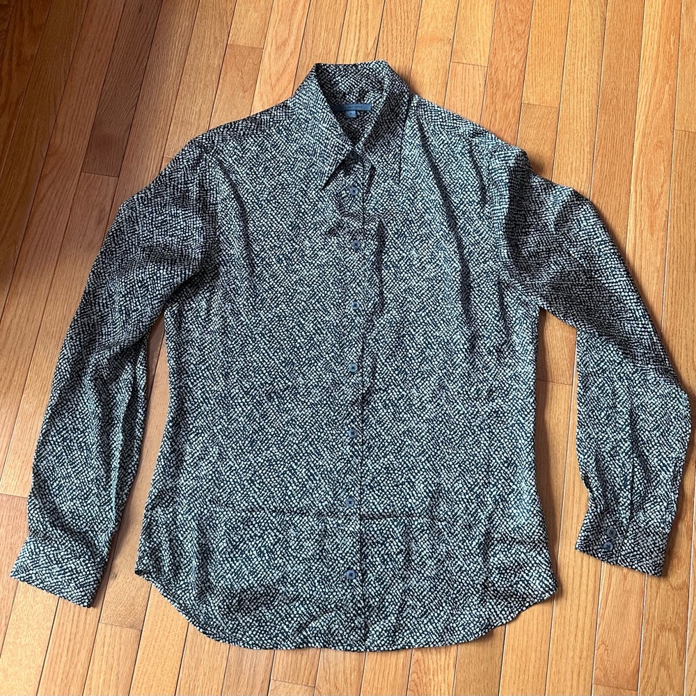 John Varvatos Monochrome Patterned Shirt black and gold size M